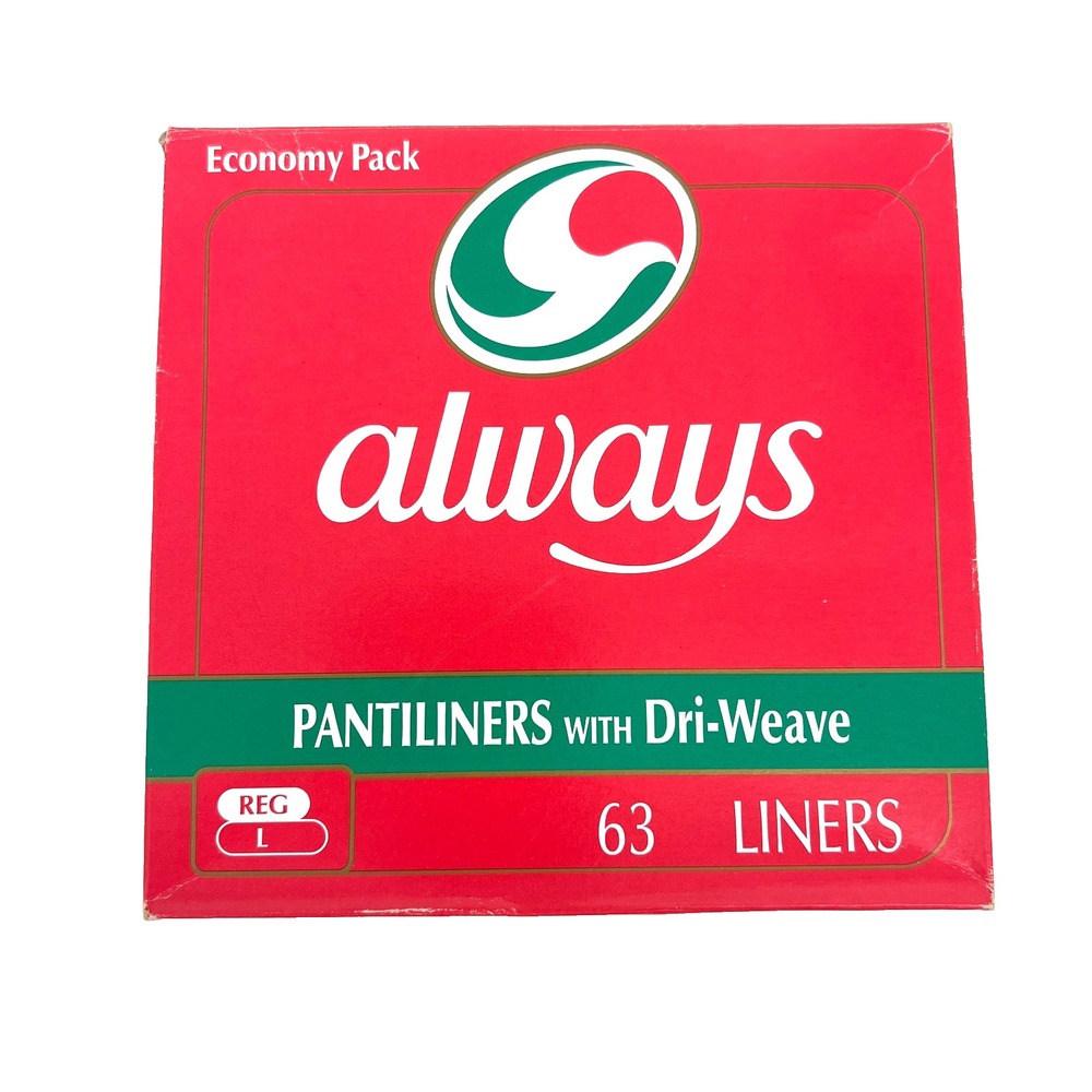 Always‎ Vintage Pantiliners with DRI-Weave Regular L - 63 Liners (Few Missing)